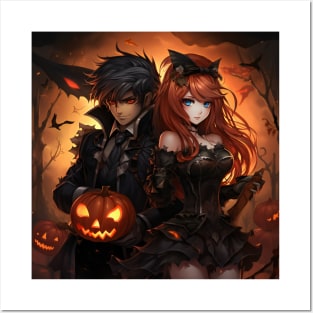 Halloween couple Posters and Art